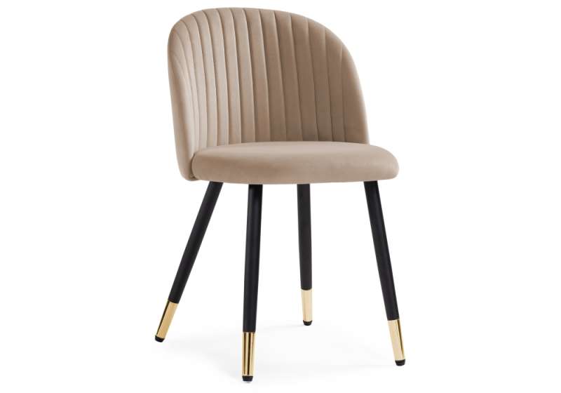 Стул на металлокаркасе Gabi dark beige / black / gold (50x52x79). 