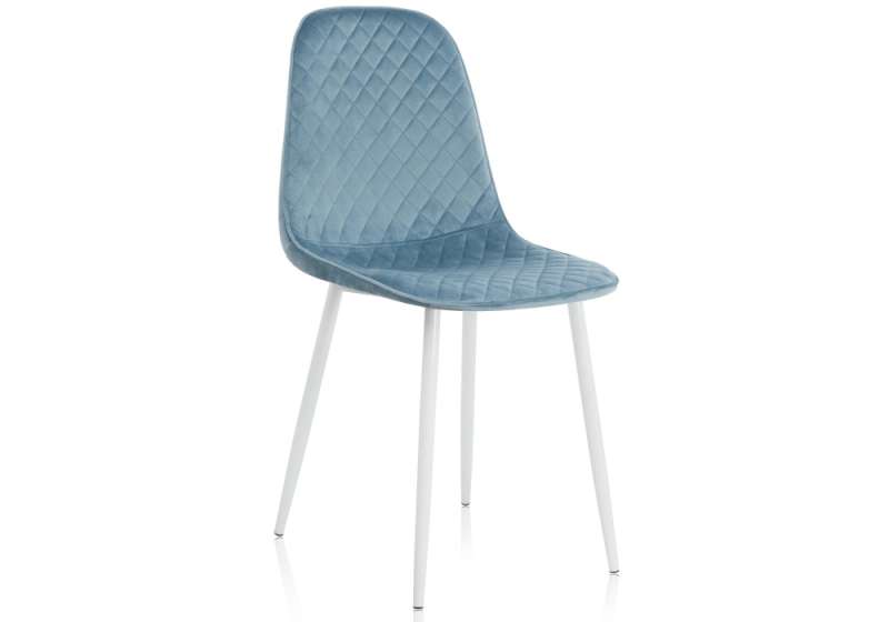 Стул на металлокаркасе Capri blue / white (44x52x86). 