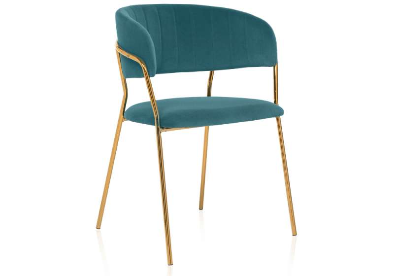 Стул на металлокаркасе Kamelia green / gold (57x55x80). 