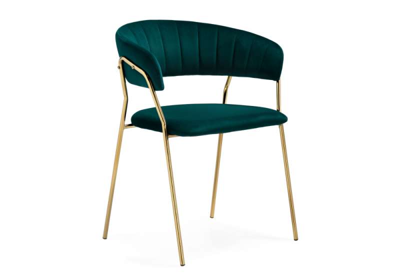 Стул на металлокаркасе Kamelia 1 green / gold (60x52x79). 